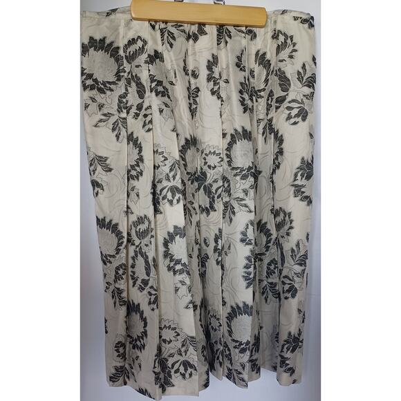 VTG Ann Taylor Silk Blend Floral Pleated Midi Skirt, Size 10 Gothic Cottagecore - Picture 4 of 7